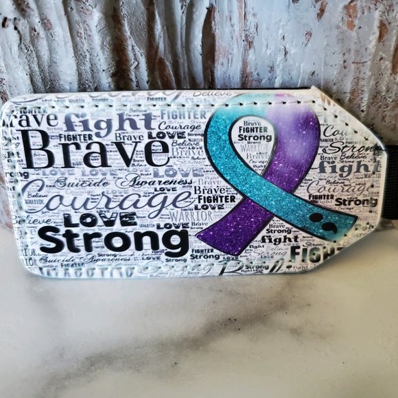 Suicide Awareness Ribbon & Quotes Keychain - Picture 1 of 7